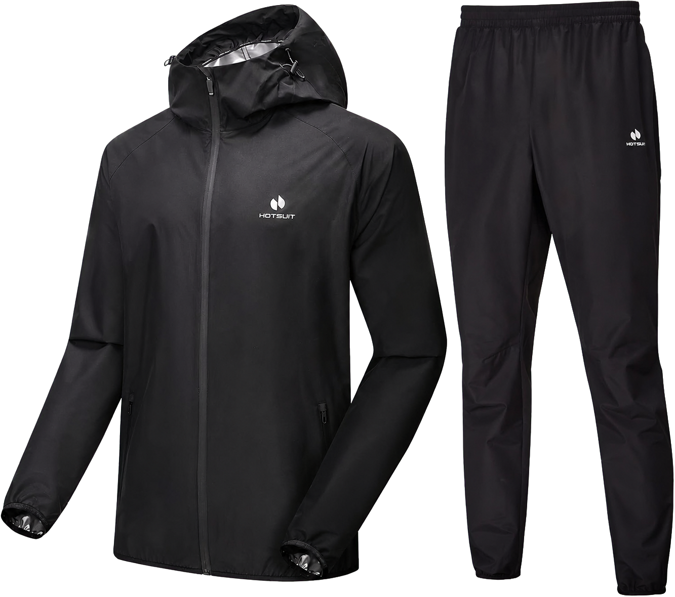 Black HOTSUIT sauna suit jacket and pants for men